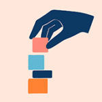 hand stacking blocks